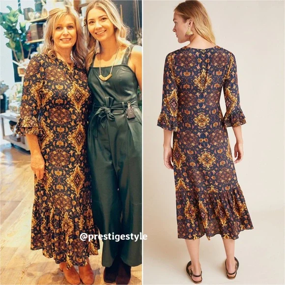 ANTHROPOLOGIE Kachel Tiburon Ruffled Maxi Dress - Picture 16 of 16